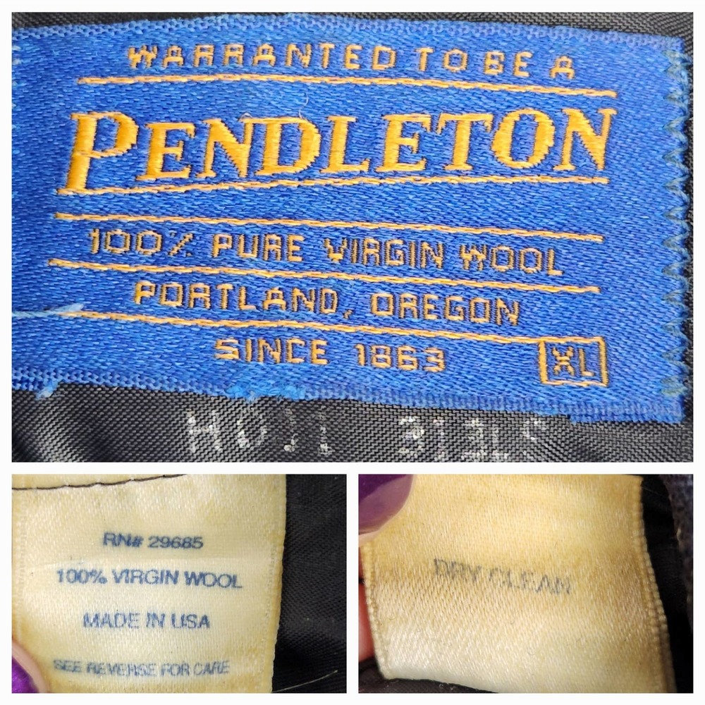 Pendleton 100% Wool Plaid Green Black Watch Flannel Tartan Made In The USA XL - Picture 11 of 12